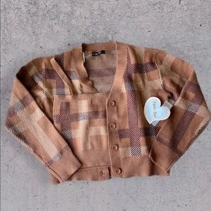 Witty Fox plaid matching top and sweater
